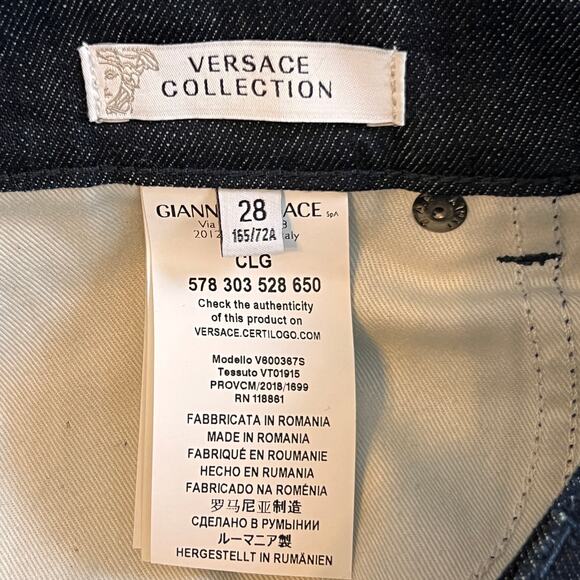 Versace Collection "Trend" Dark Wash Men's 28 Straight Leg Jeans - Picture 7 of 10